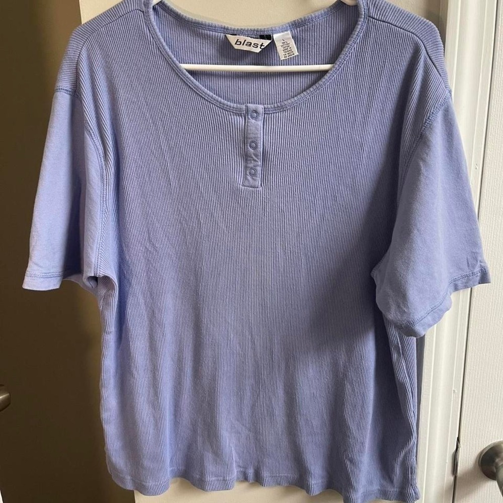 Vintage Periwinkle blue Blast 100% cotton button up shirt size L